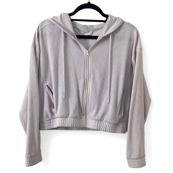 Hippie Rose Tops - Hippie Rose Cream Hooded Zip-Up Top